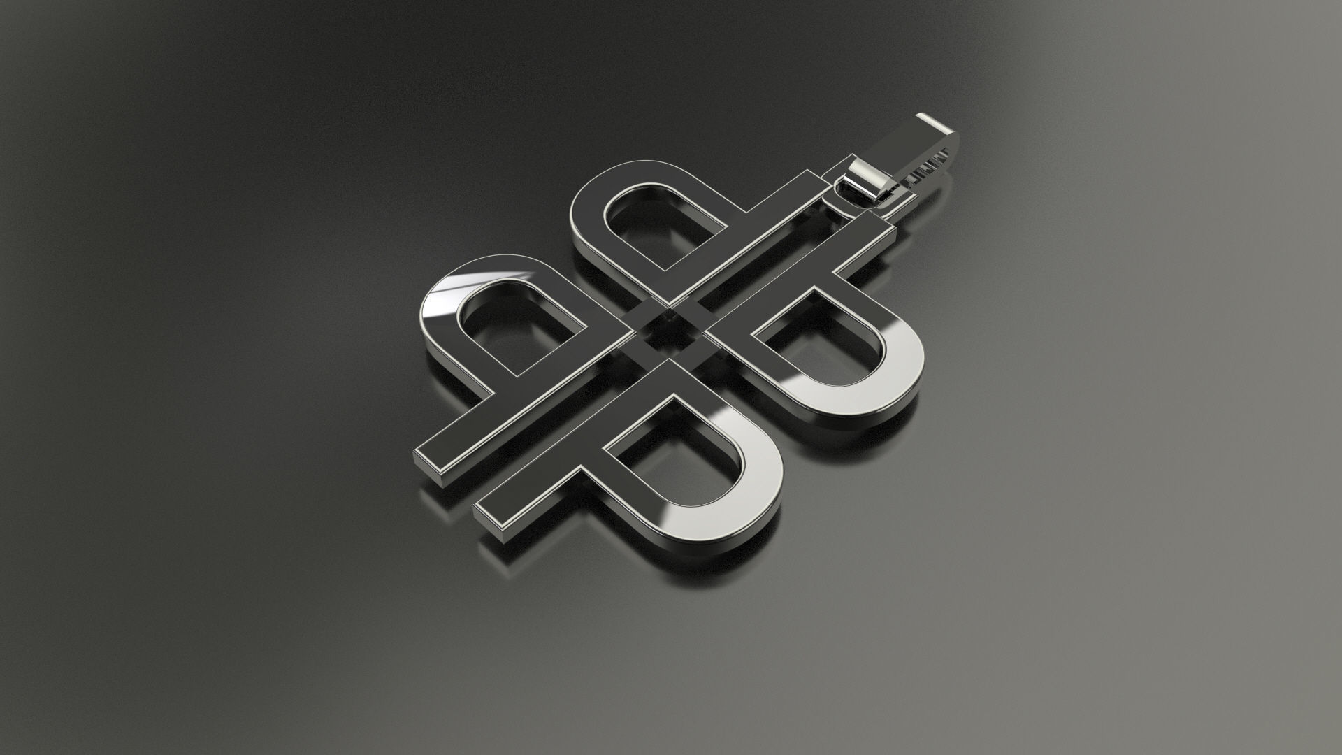 Pinwheel Letter P Necklace 3D print model_3