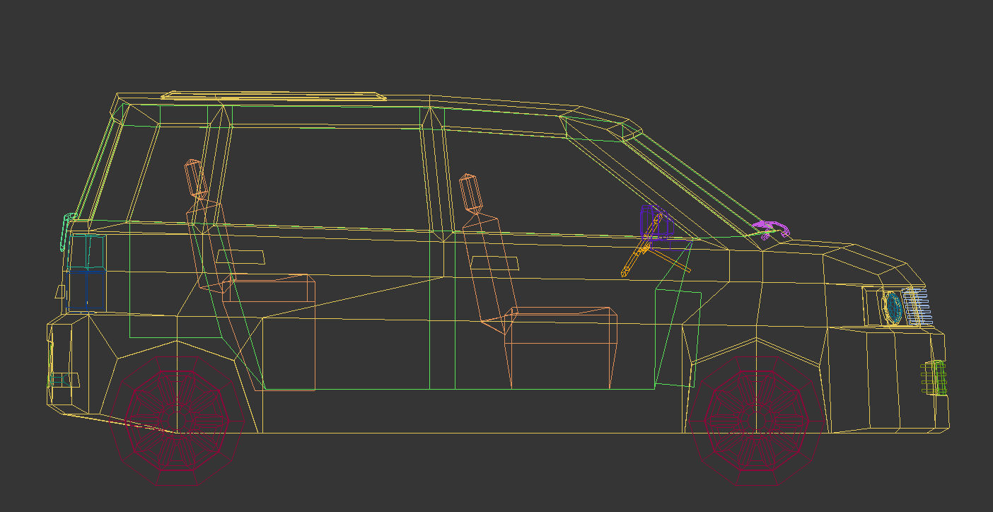 Low Poly Minivan 01 Low-poly 3D model_10