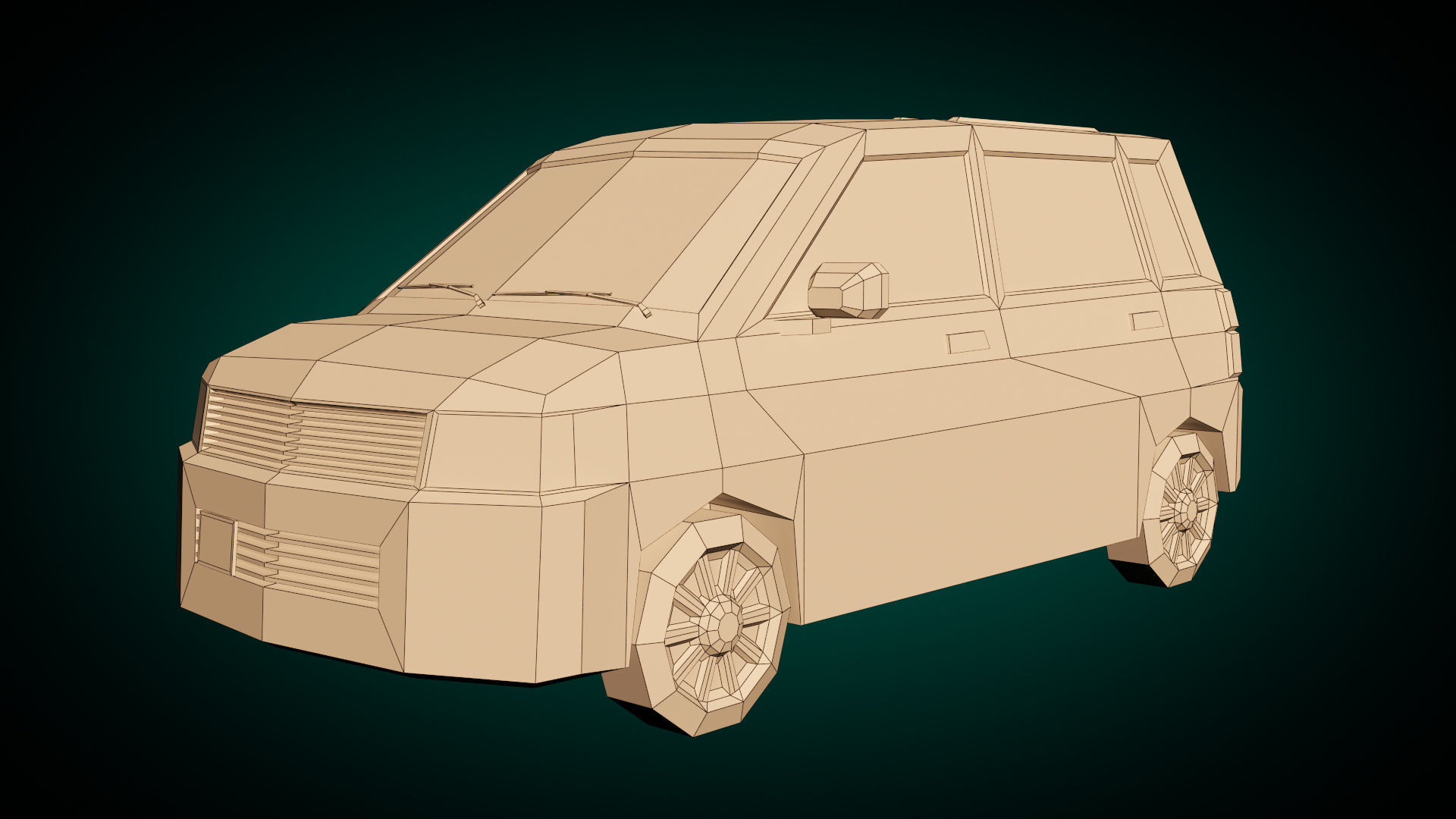 Low Poly Minivan 01 Low-poly 3D model_12