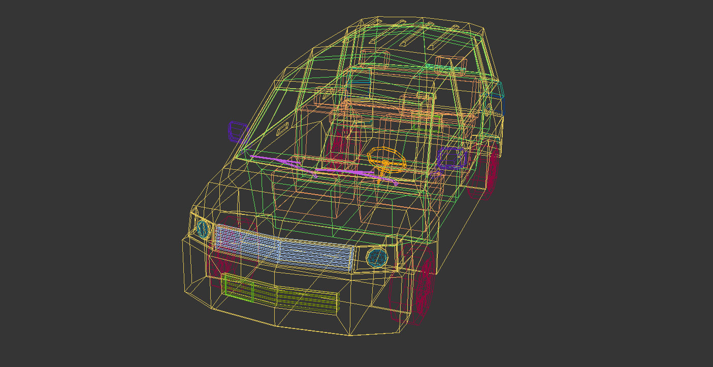 Low Poly Minivan 01 Low-poly 3D model_8