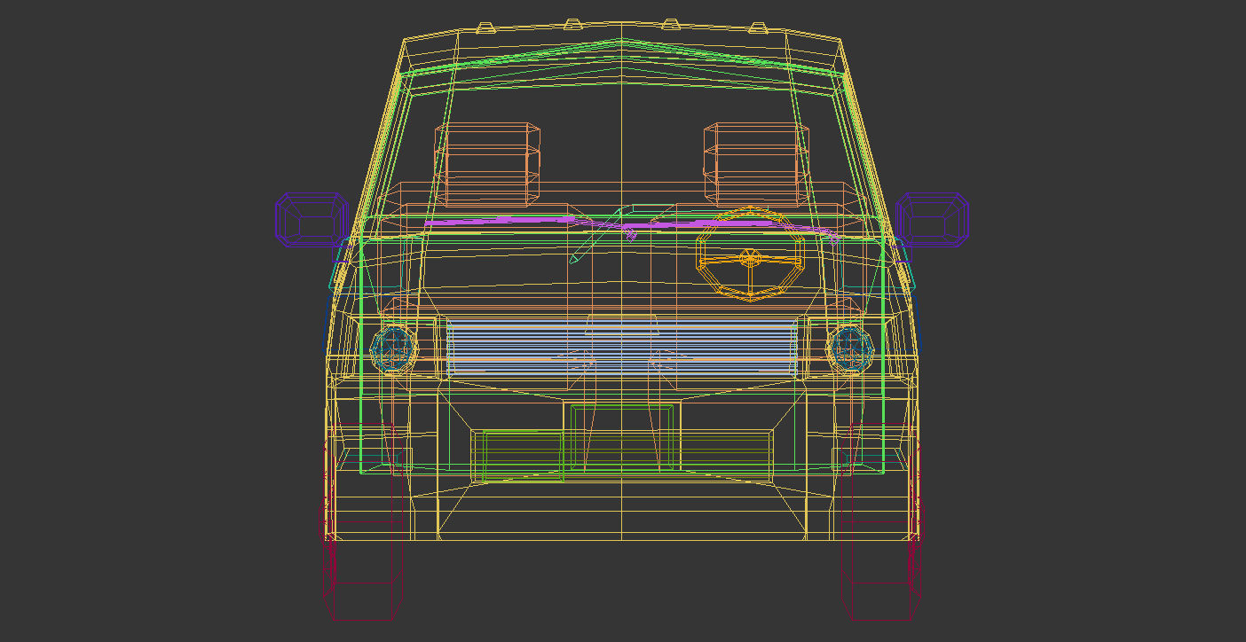 Low Poly Minivan 01 Low-poly 3D model_9