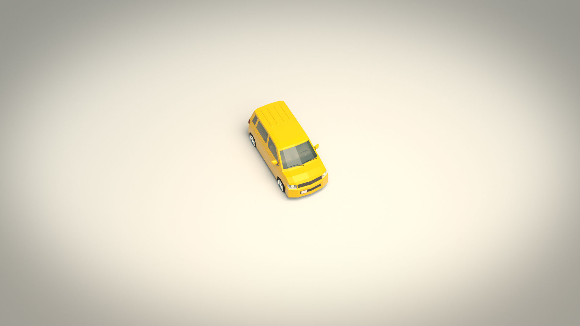 Low Poly Minivan 01 Low-poly 3D model_5