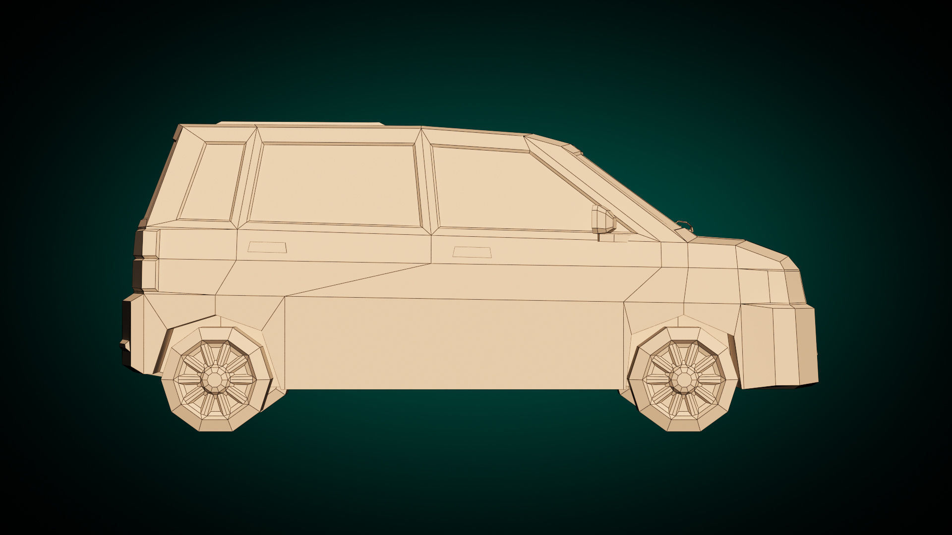 Low Poly Minivan 01 Low-poly 3D model_14