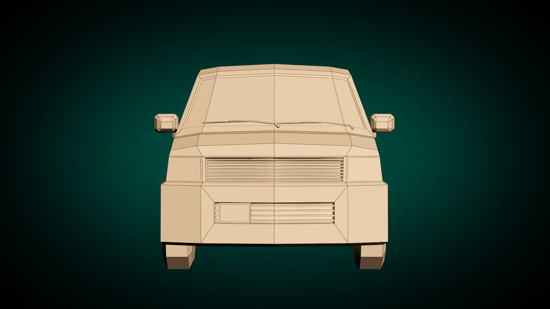 Low Poly Minivan 01 Low-poly 3D model_13