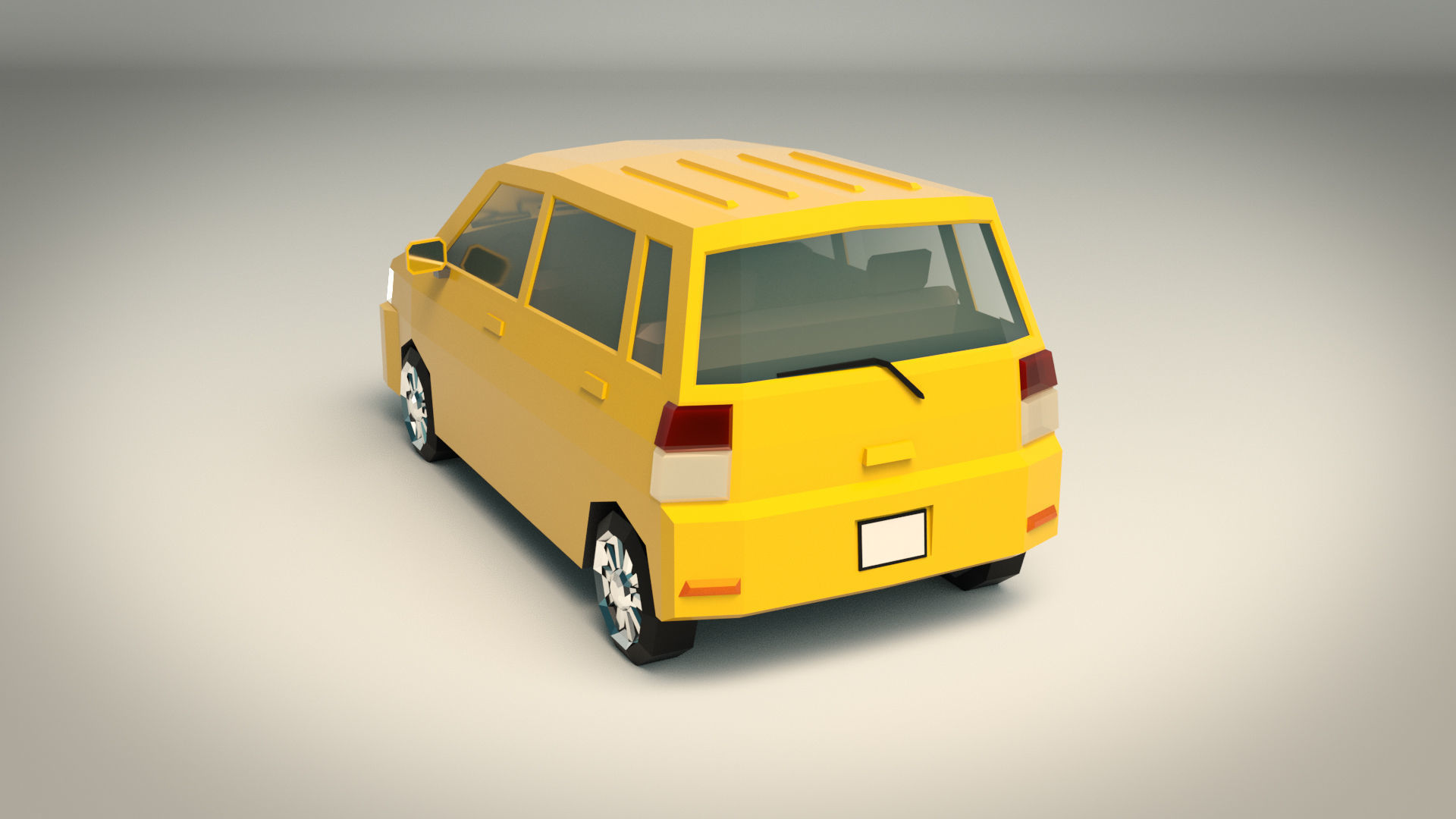 Low Poly Minivan 01 Low-poly 3D model_3