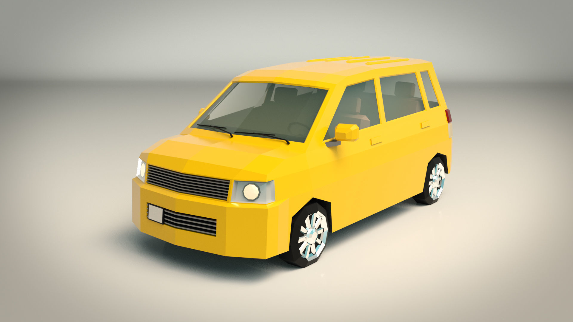 Low Poly Minivan 01 Low-poly 3D model_2