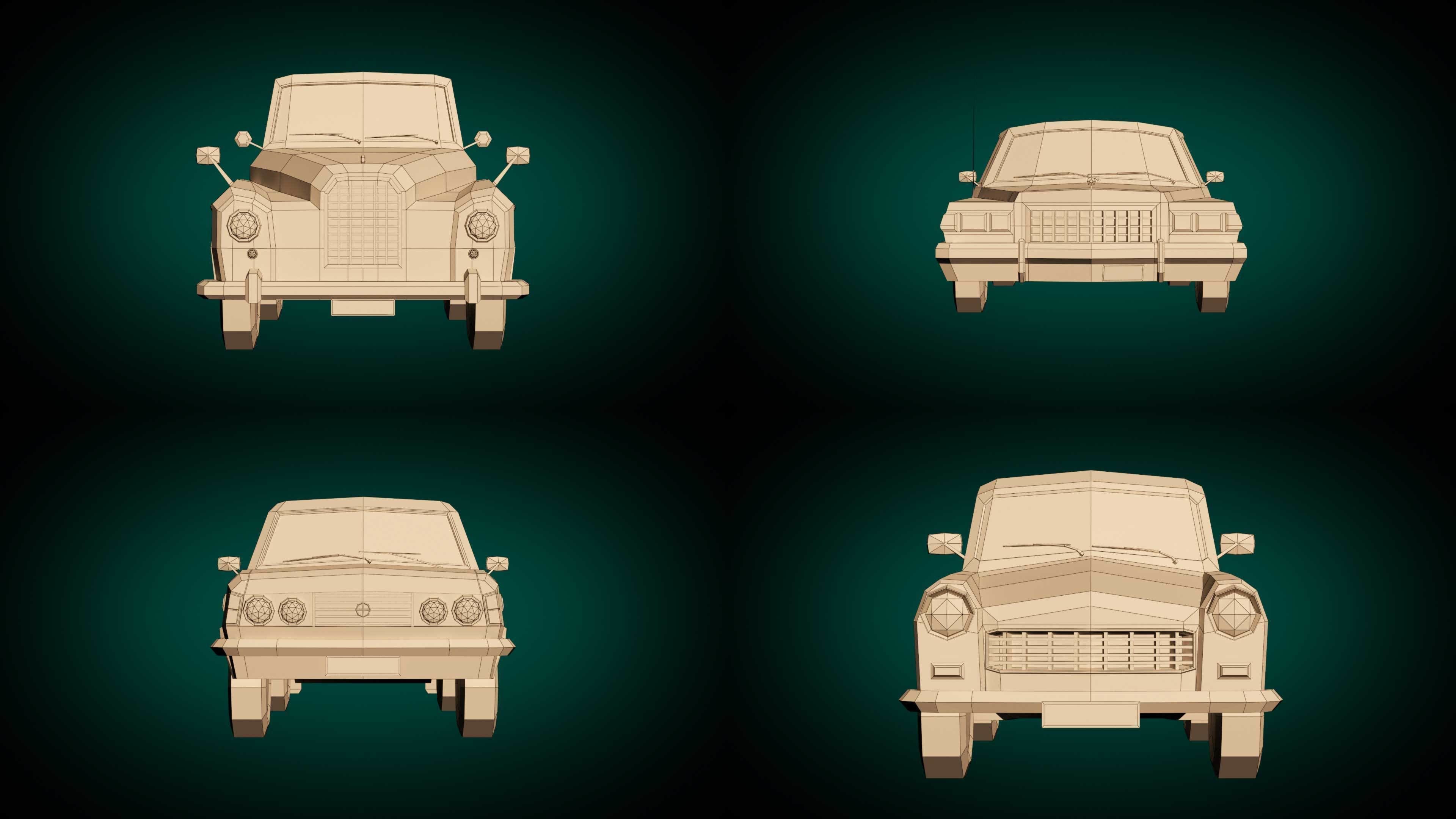 Low Poly Sedan Pack 03 3D Model Collection_18