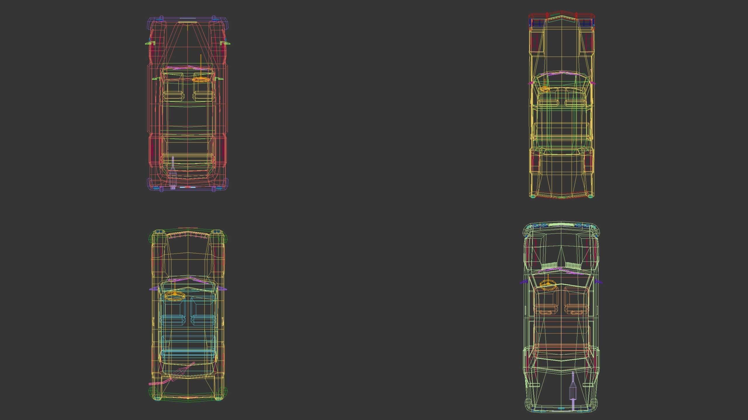 Low Poly Sedan Pack 03 3D Model Collection_25