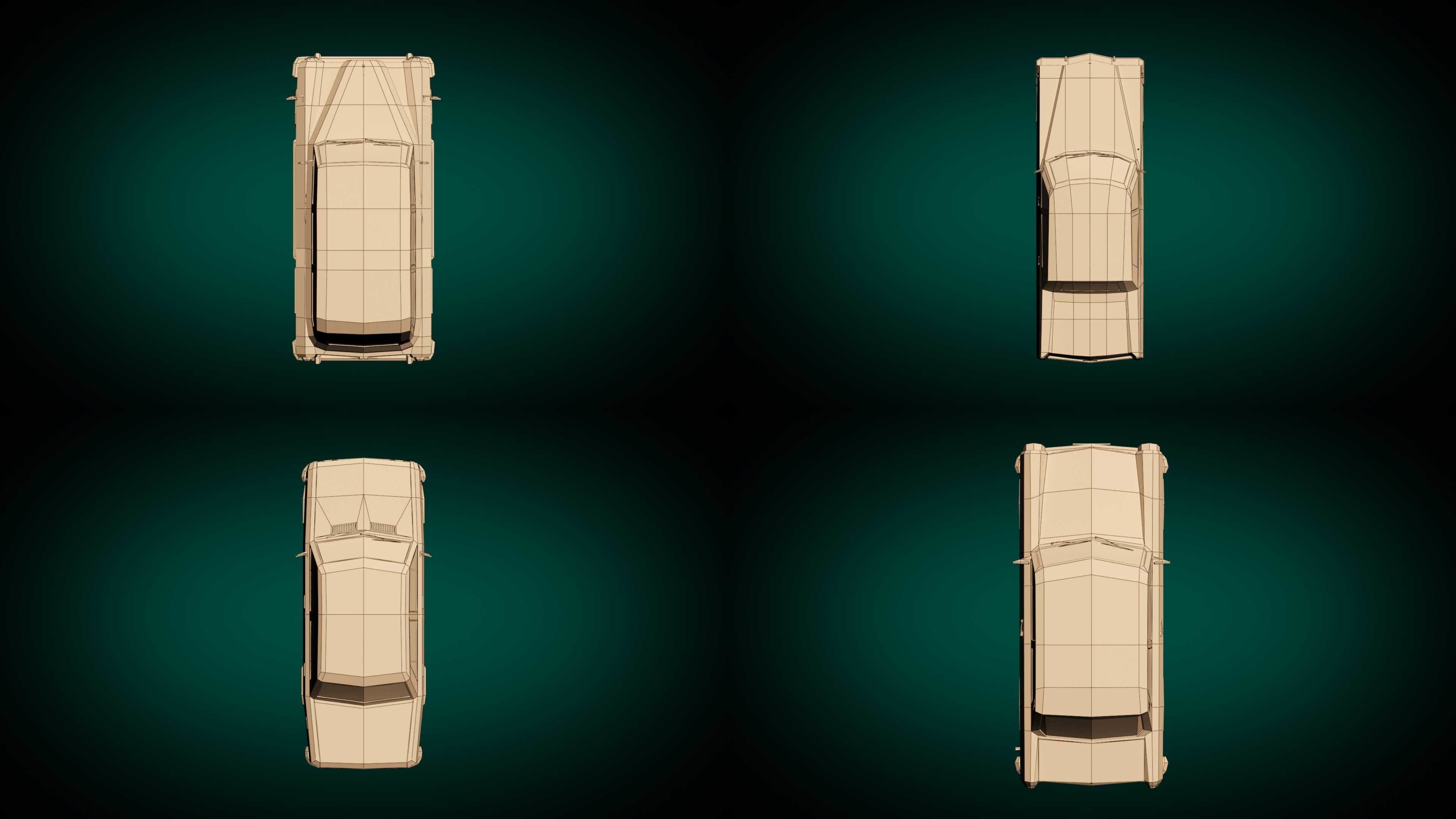 Low Poly Sedan Pack 03 3D Model Collection_21