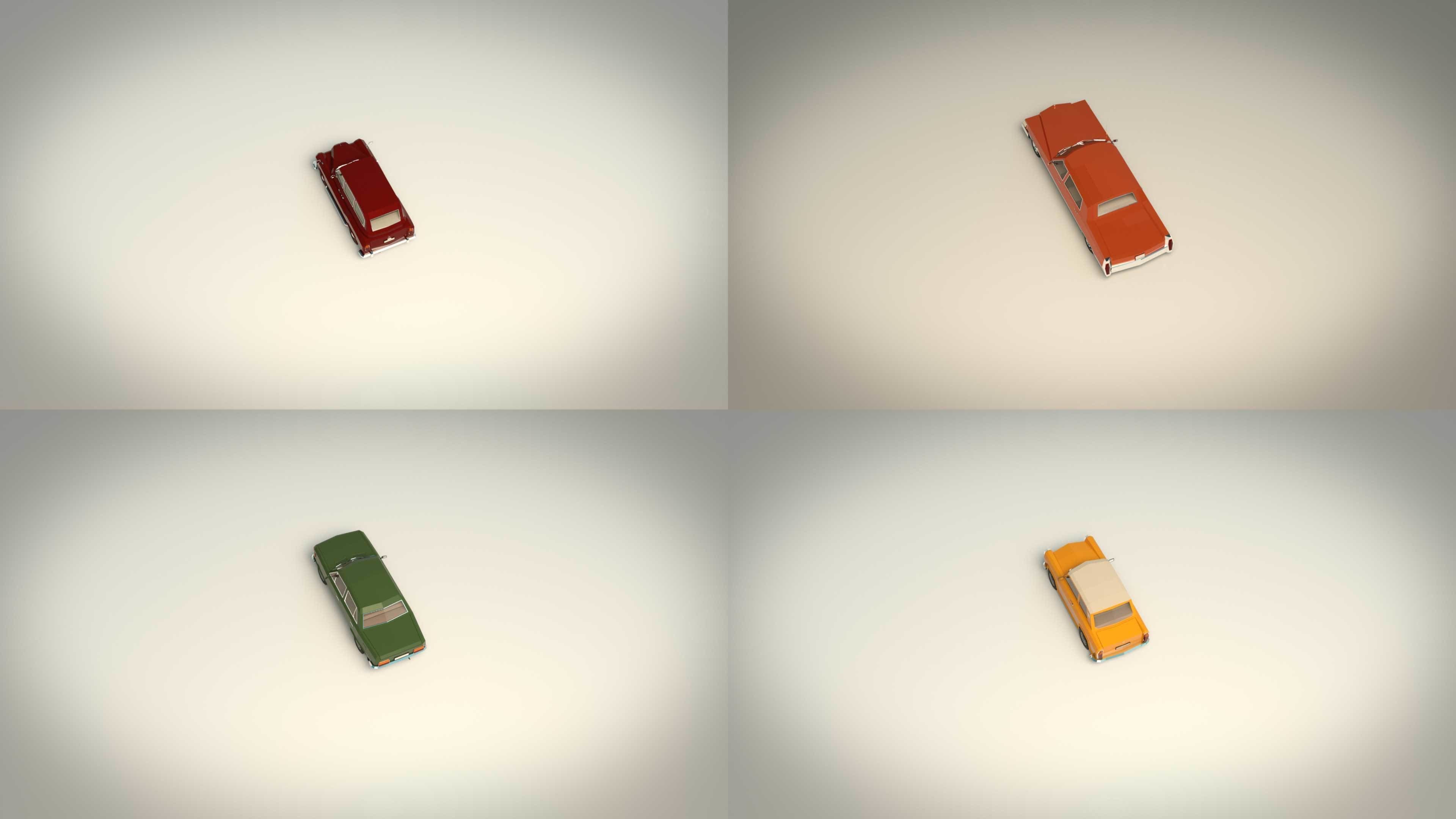 Low Poly Sedan Pack 03 3D Model Collection_11