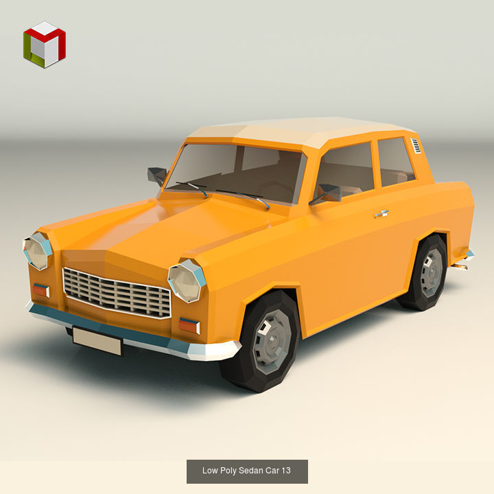 Low Poly Sedan Pack 03 3D Model Collection_12