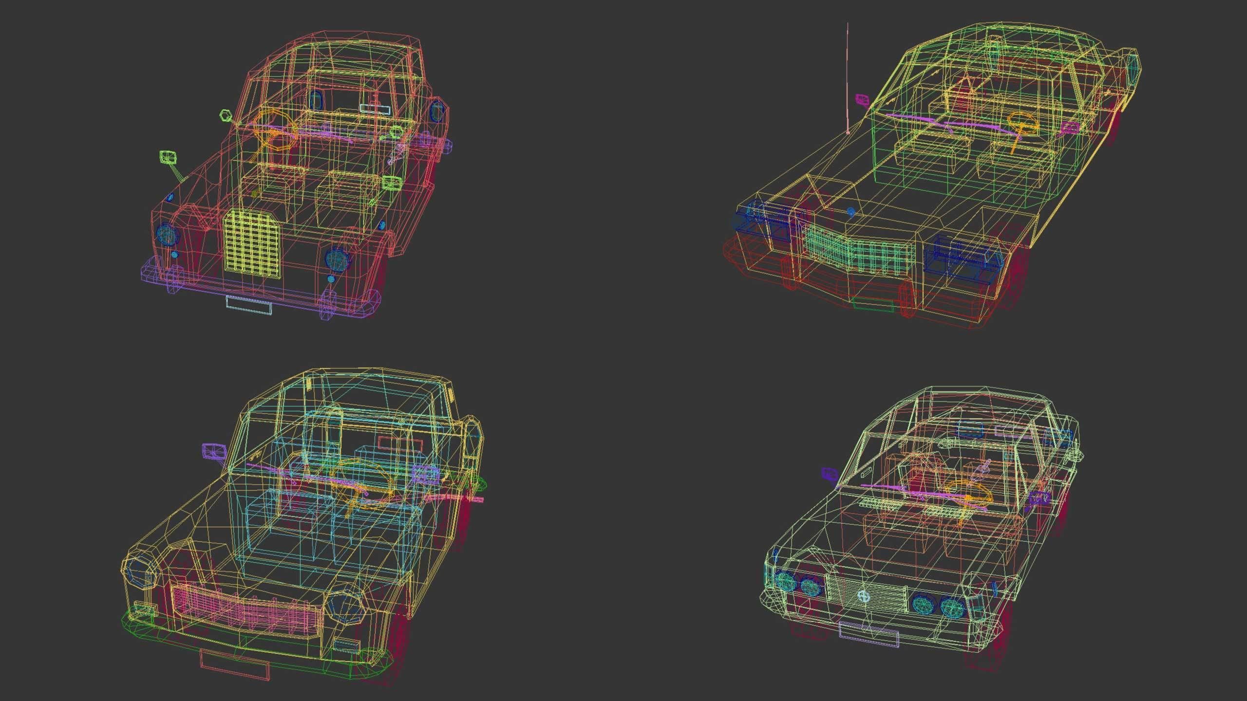 Low Poly Sedan Pack 03 3D Model Collection_22