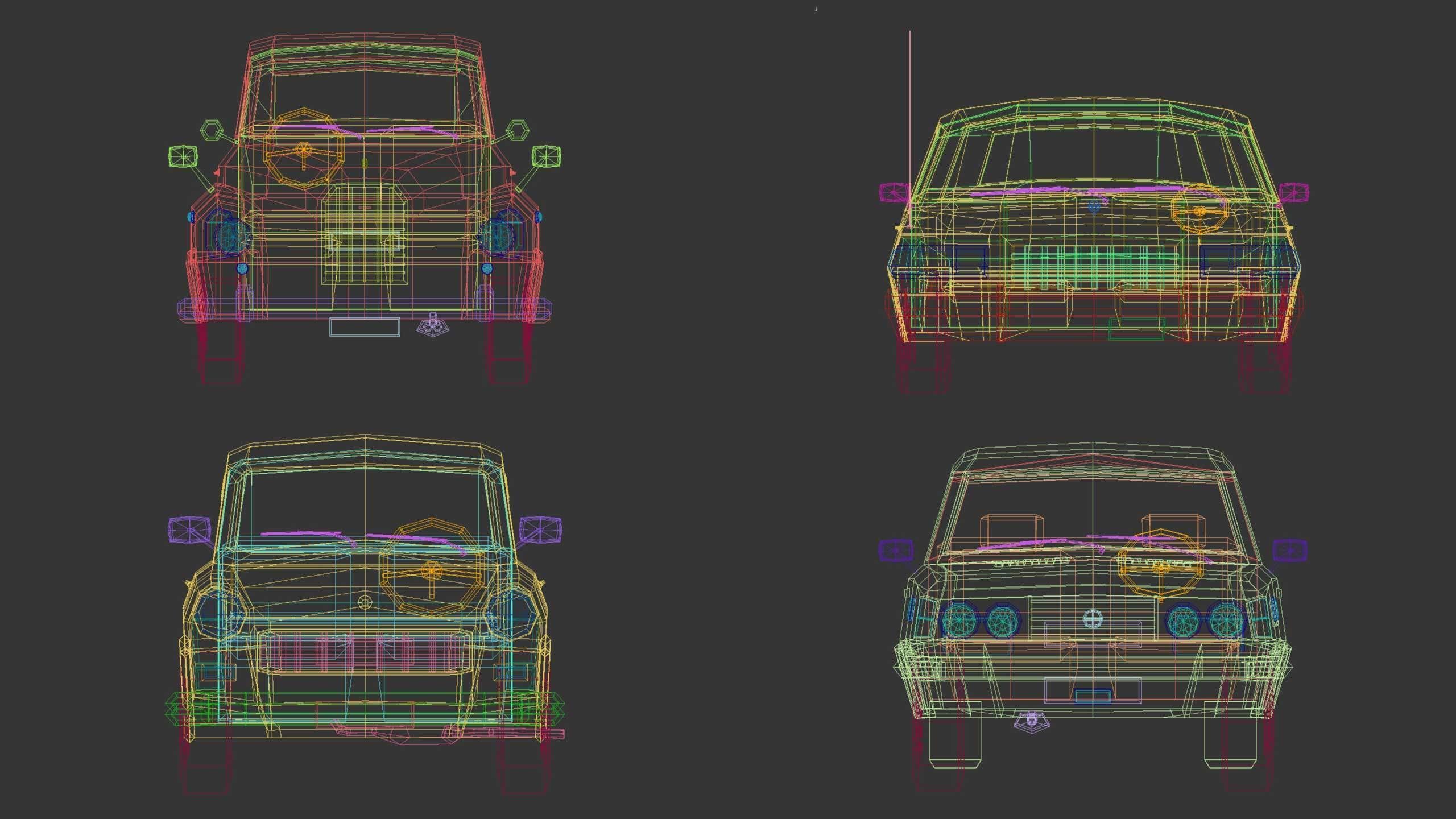 Low Poly Sedan Pack 03 3D Model Collection_23