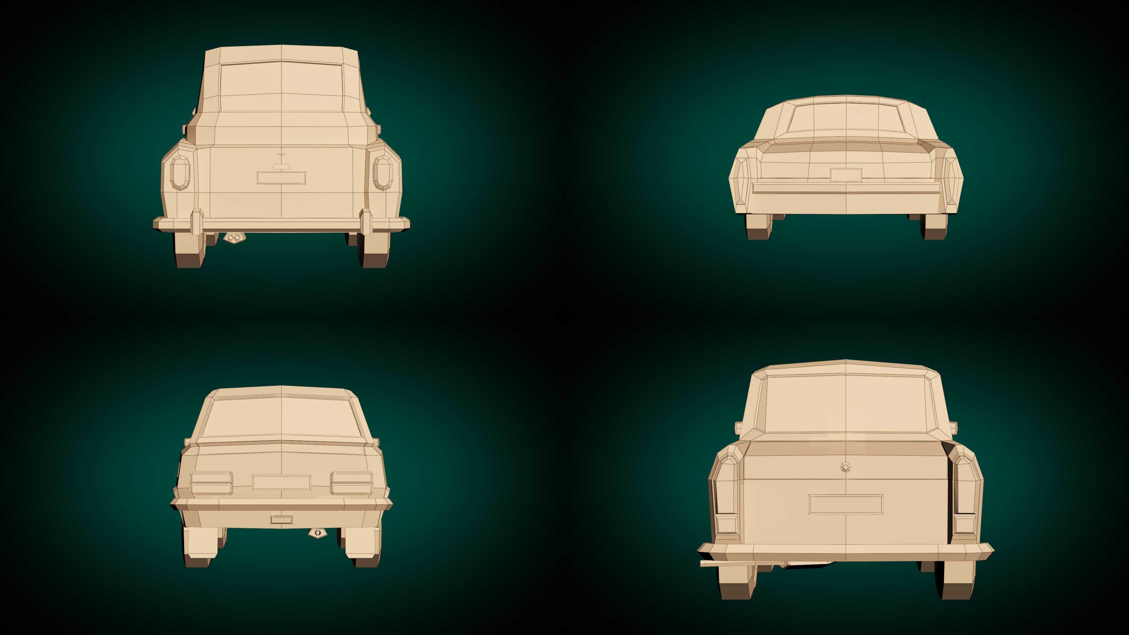 Low Poly Sedan Pack 03 3D Model Collection_20