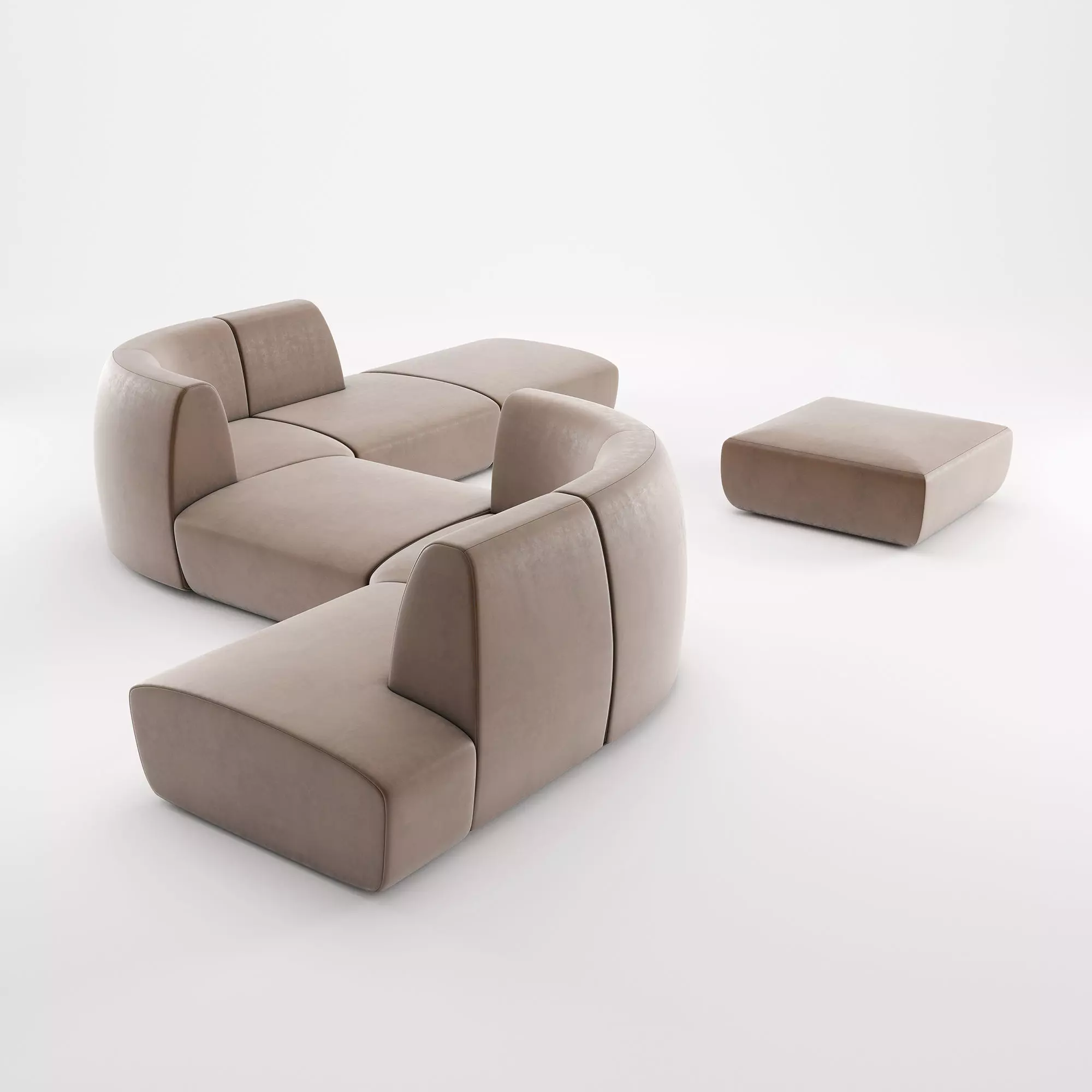 Stellar Works - Infinity Sofa Option 3 3D model_0