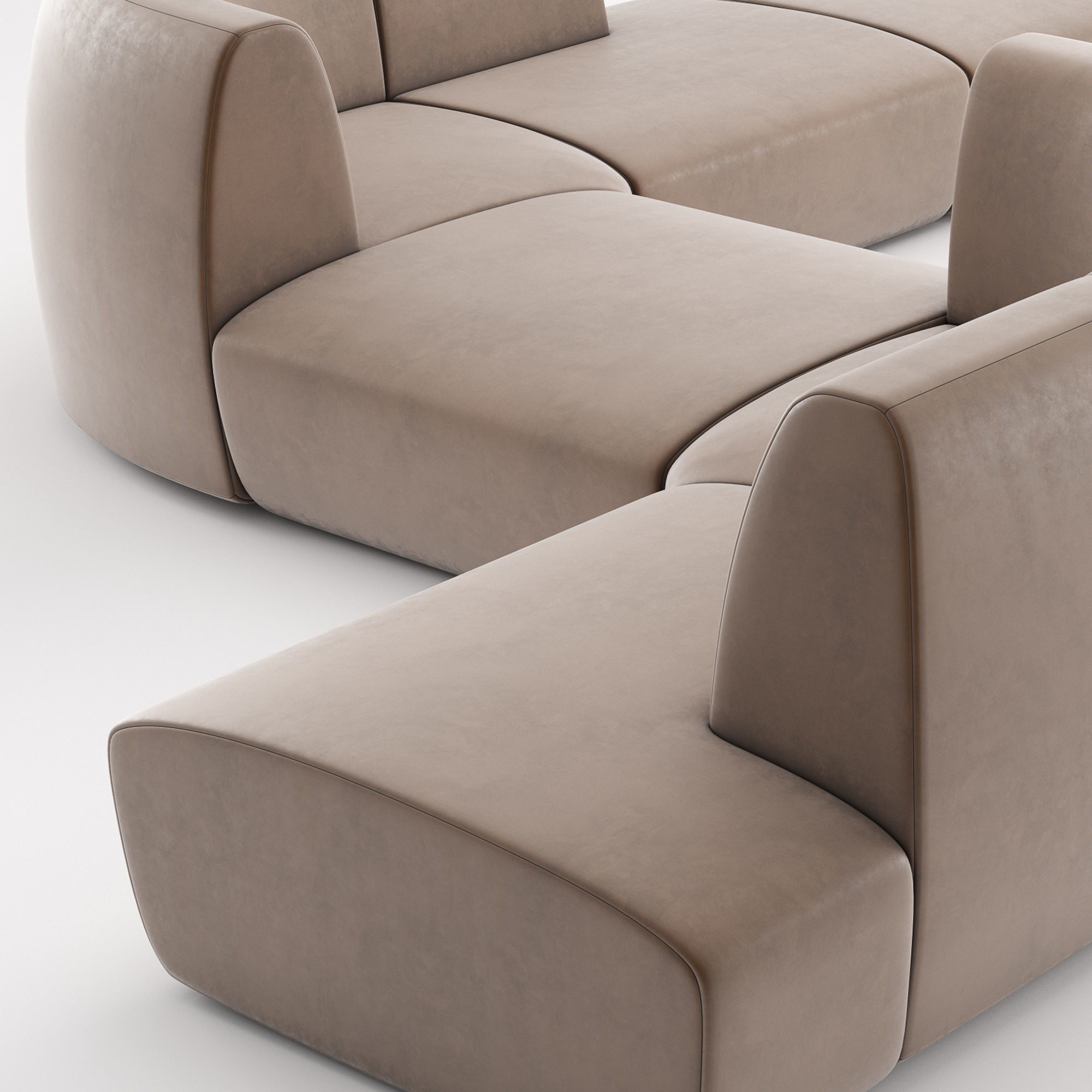 Stellar Works - Infinity Sofa Option 3 3D model_1