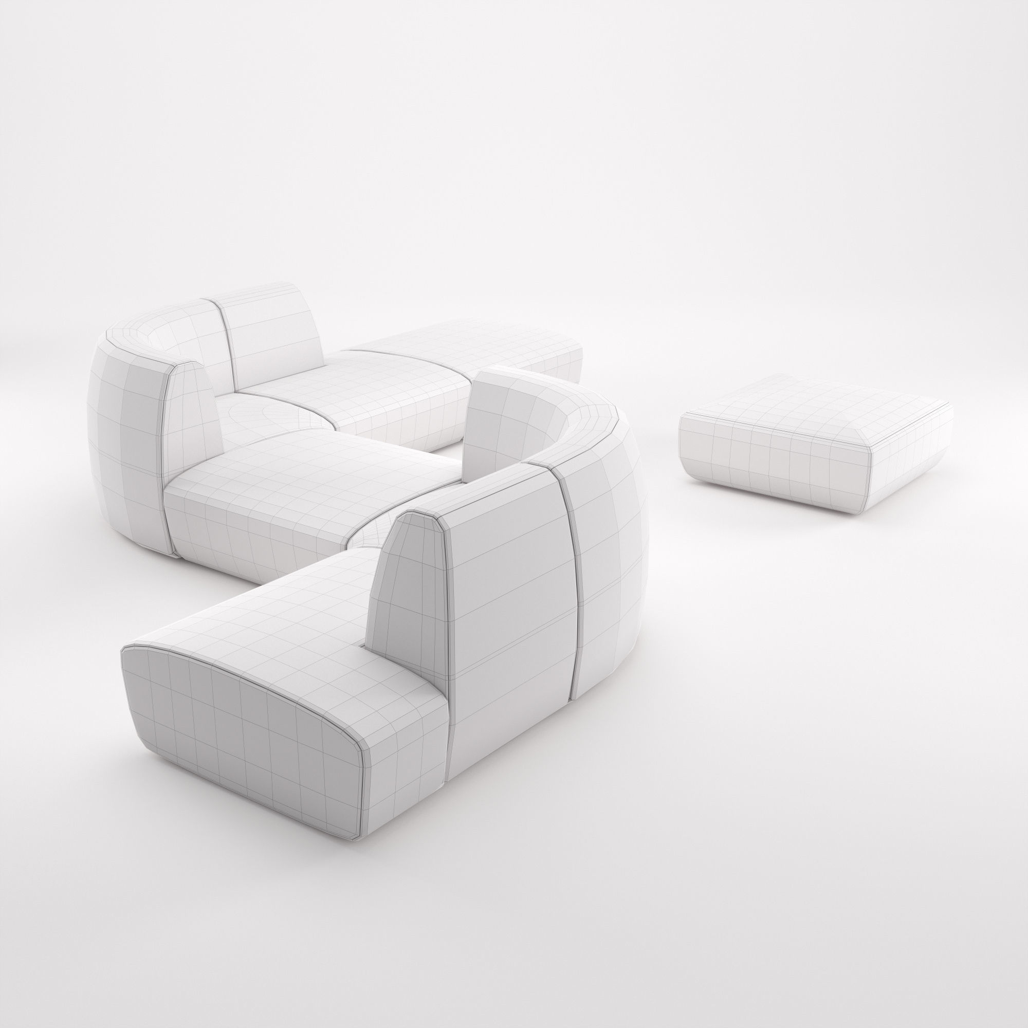 Stellar Works - Infinity Sofa Option 3 3D model_2