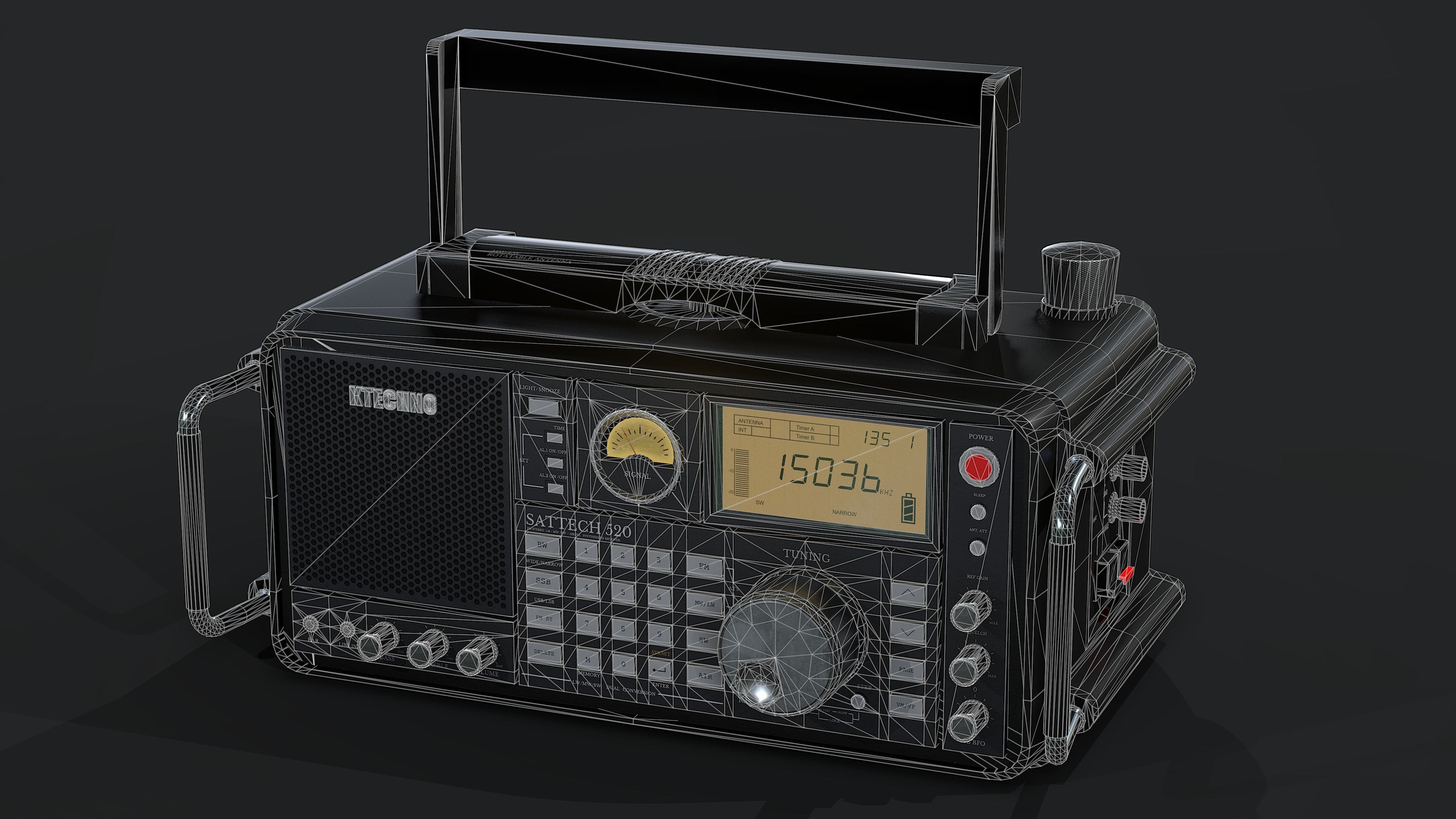 Ultimate Radio - Lowpoly  Low-poly 3D model_9