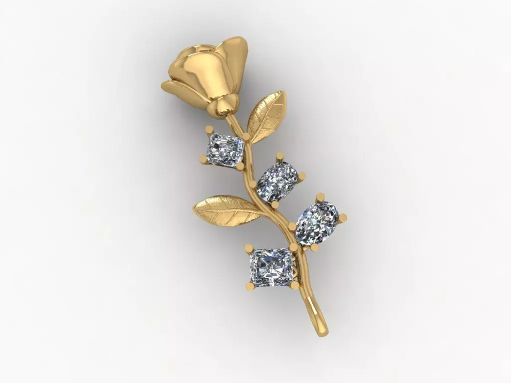 Pendants Gold Flower 3D print model