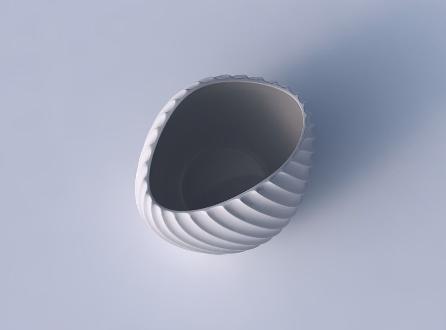 Bowl compressed 3 with extruded vertical lines 2 3D print model_2