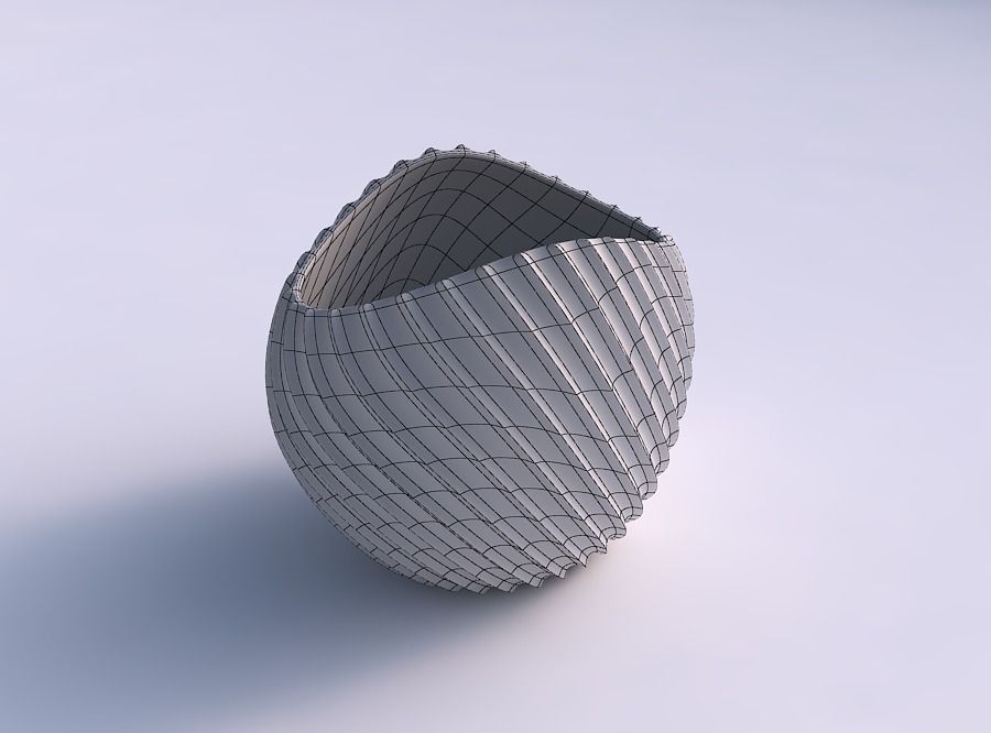 Bowl compressed 3 with extruded vertical lines 2 3D print model_5