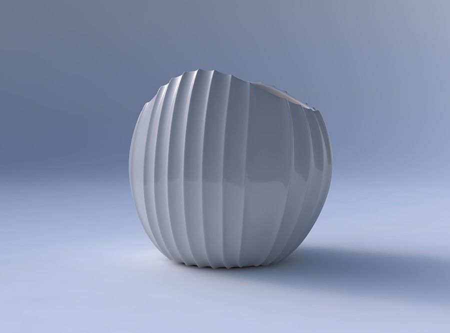 Bowl compressed 3 with extruded vertical lines 3D print model_4