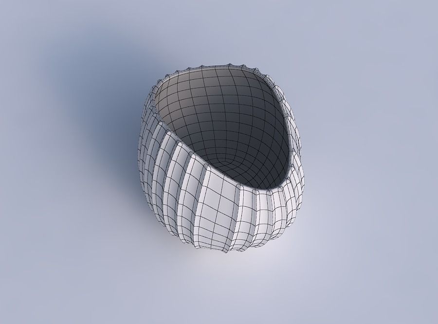 Bowl compressed 3 with extruded vertical lines 3D print model_6