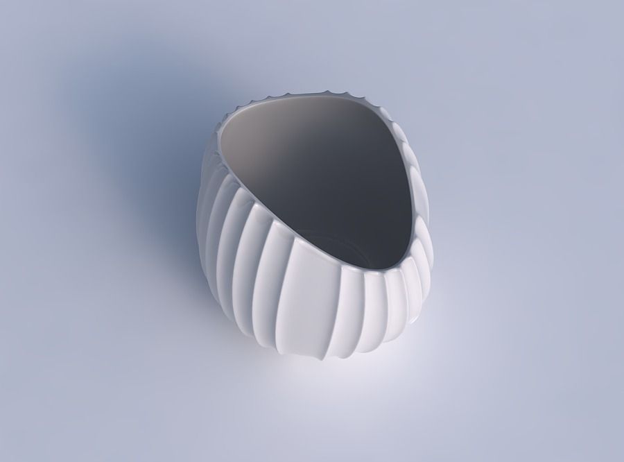 Bowl compressed 3 with extruded vertical lines 3D print model_1