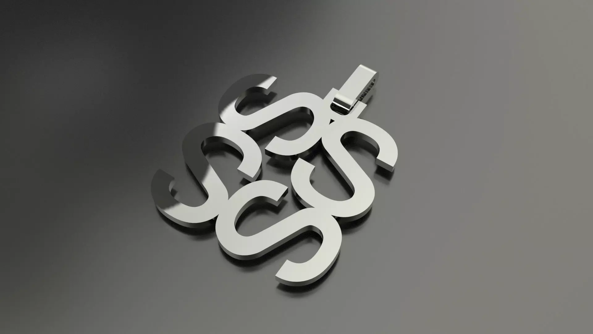 Pinwheel Letter S Necklace 3D print model