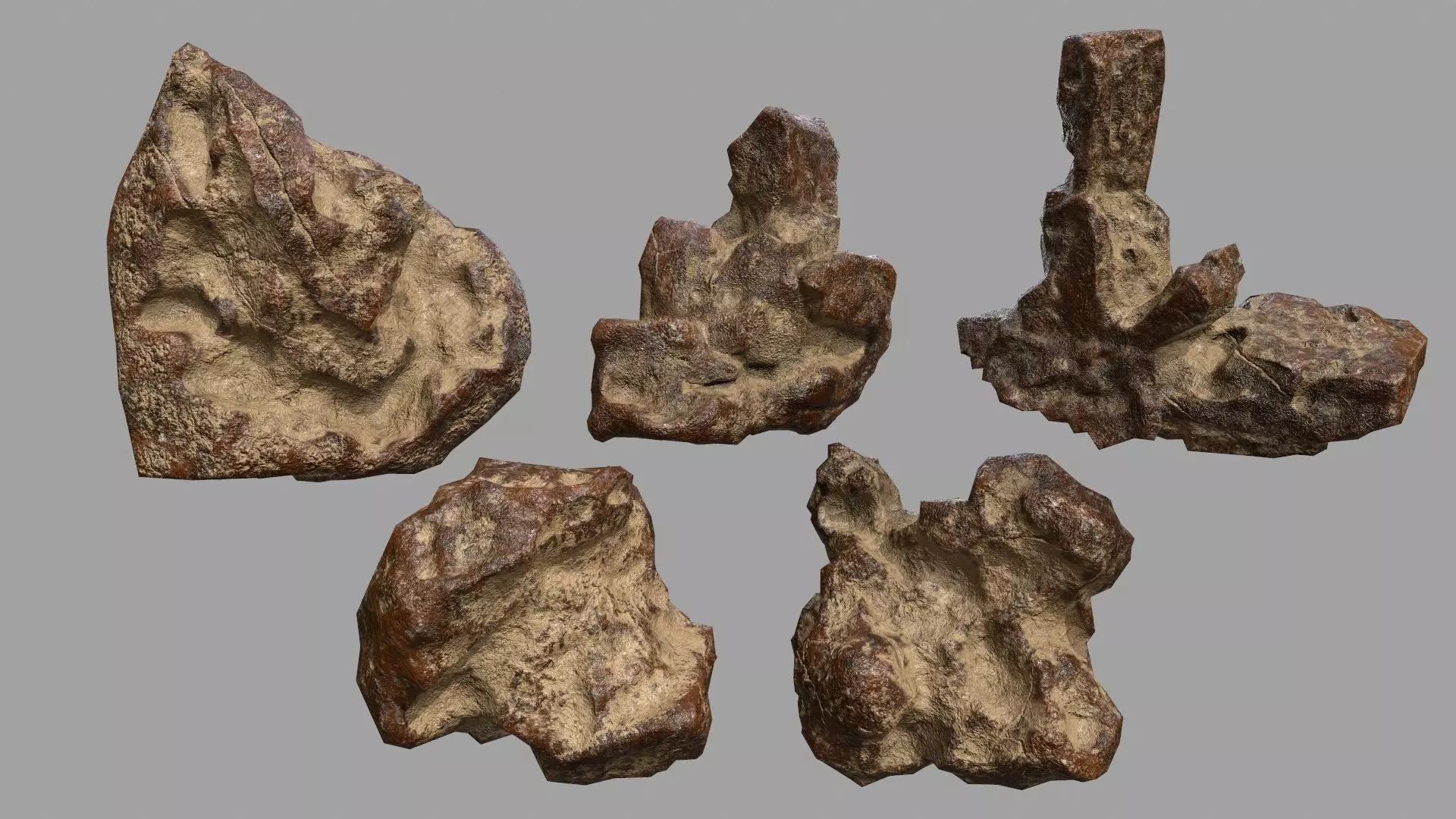 Rock Set Low-poly 3D model_0