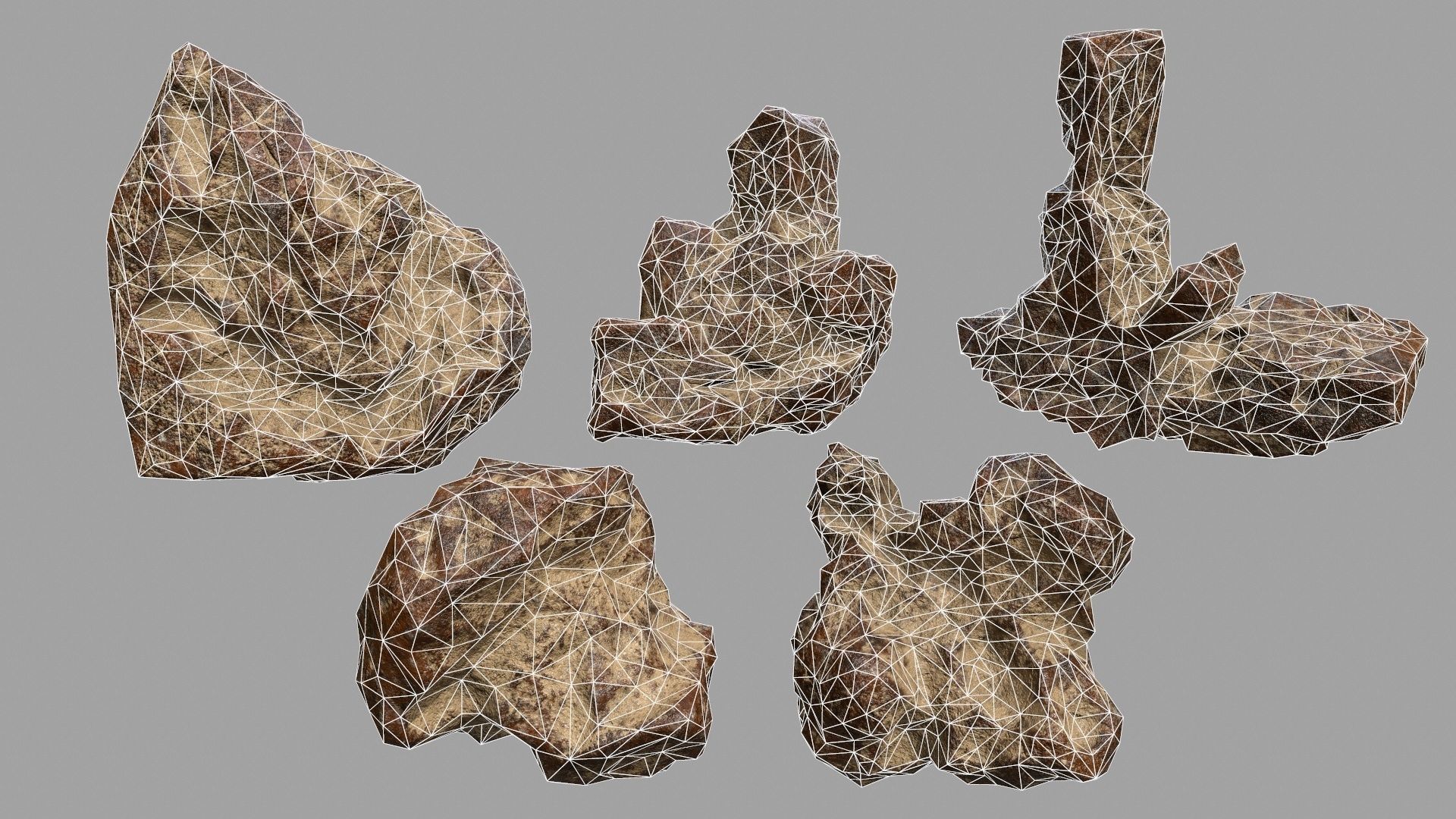 Rock Set Low-poly 3D model_17