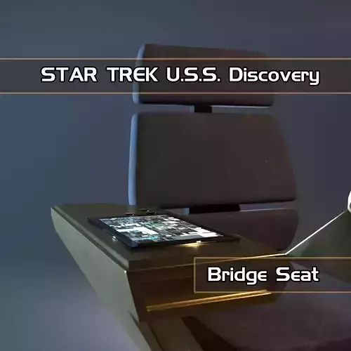 Bridge seat from USS Star Trek Discovery starship Low-poly 3D model