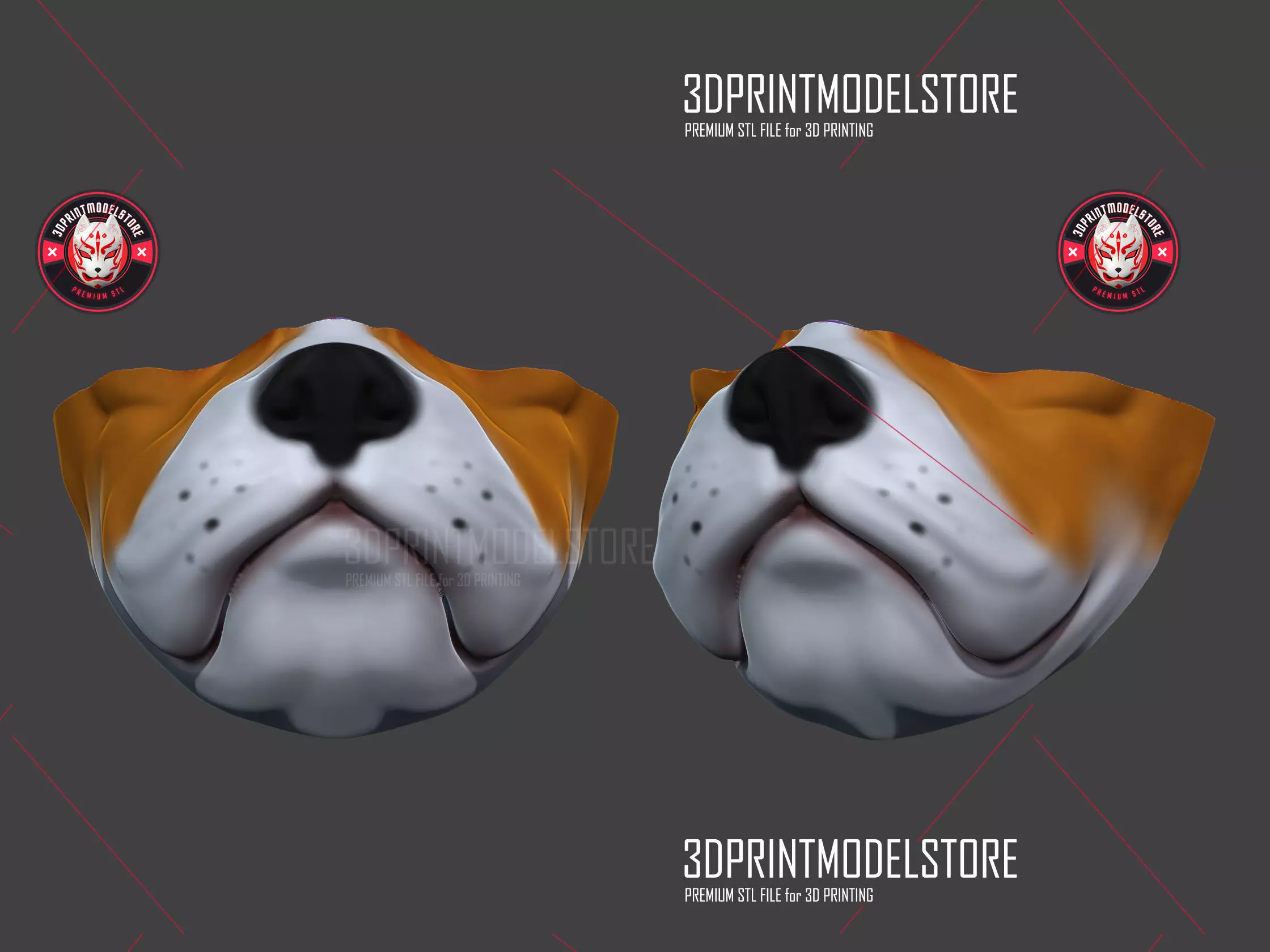 Bulldog Cosplay Mask - Halloween Costume 3D print model_0