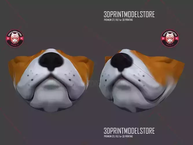 Bulldog Cosplay Mask - Halloween Costume 3D print model Bulldog Cosplay Mask - Halloween Costume 3D print model