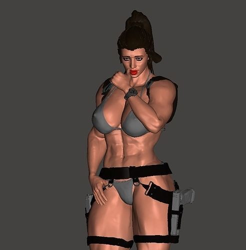 Lara Croft muscle Free 3D print model