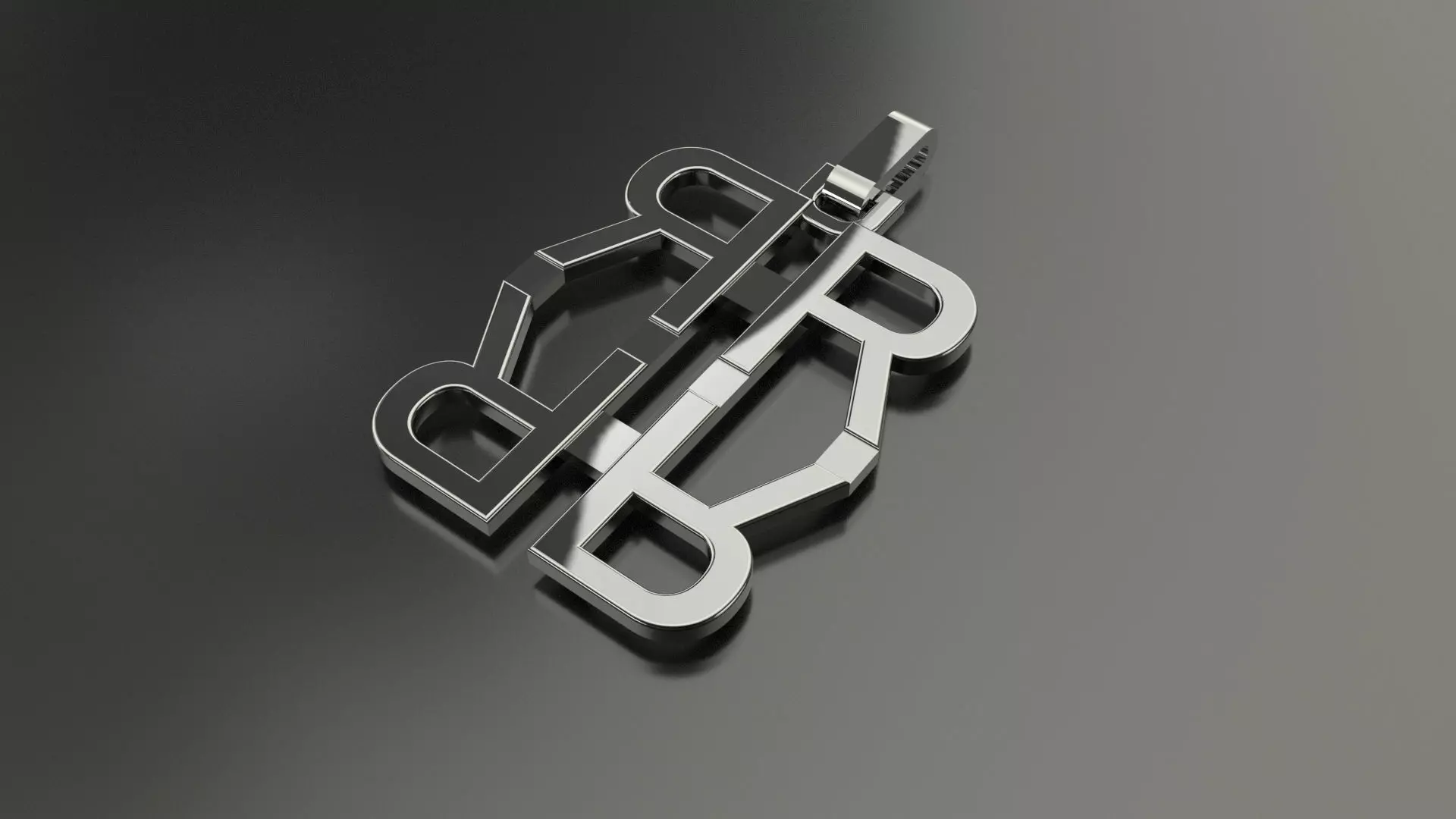 Pinwheel Letter R Necklace 3D print model_0