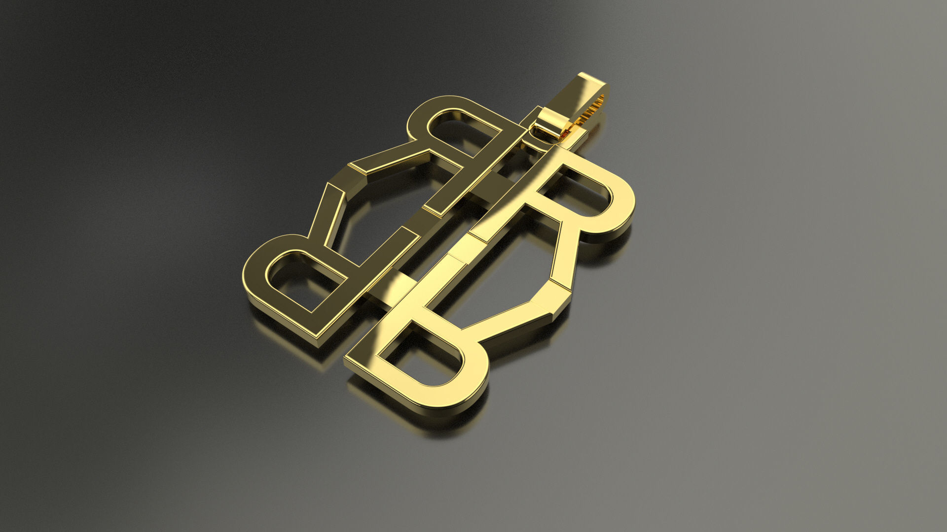 Pinwheel Letter R Necklace 3D print model_1