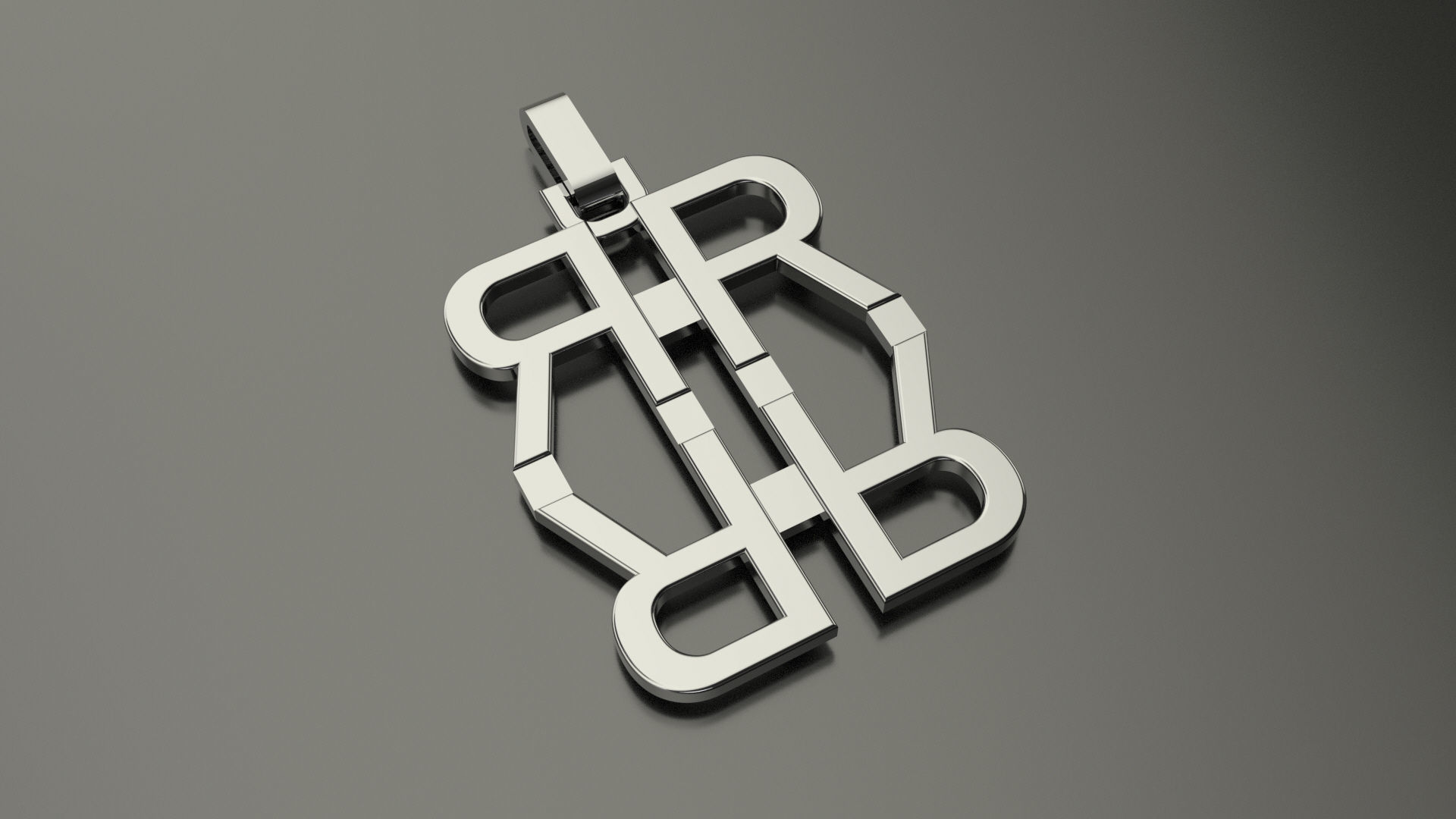 Pinwheel Letter R Necklace 3D print model_3