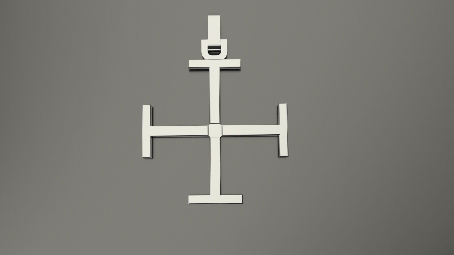 Pinwheel Letter T Necklace 3D print model_2