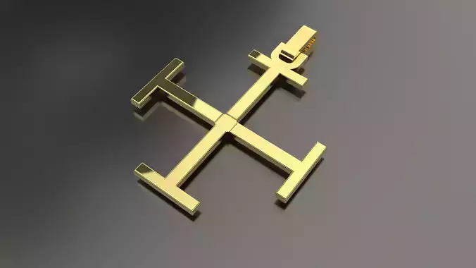 Pinwheel Letter T Necklace 3D print model