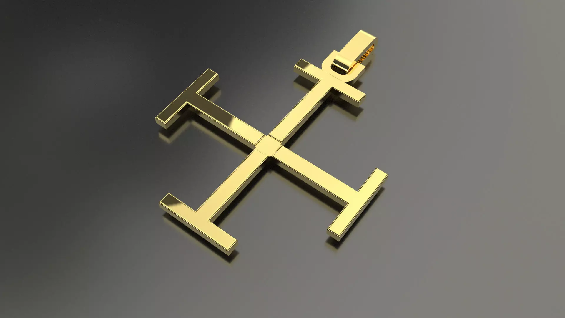 Pinwheel Letter T Necklace 3D print model_0