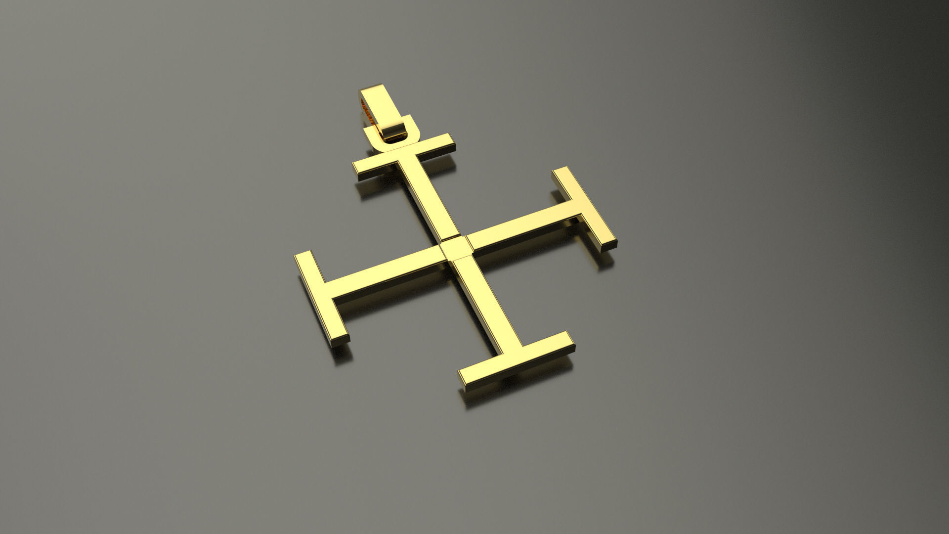 Pinwheel Letter T Necklace 3D print model_4