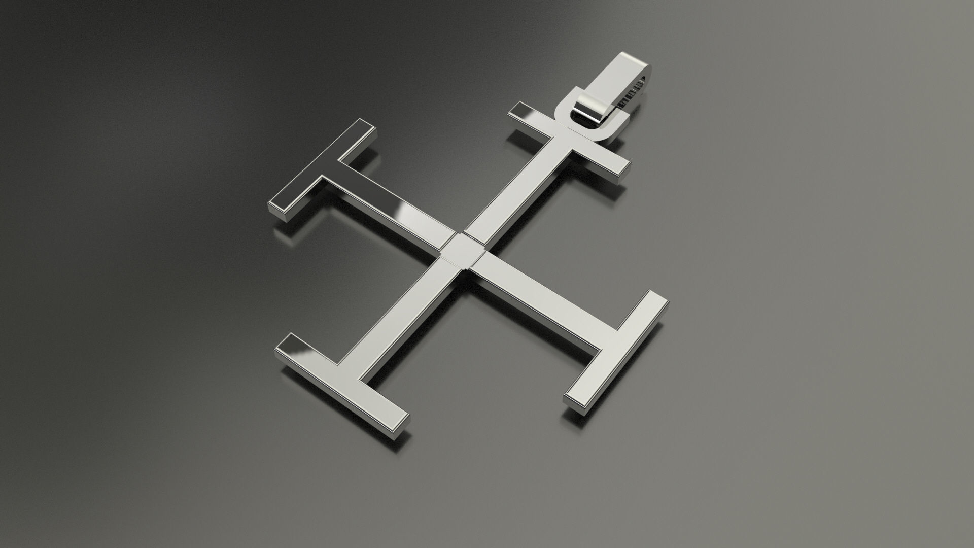 Pinwheel Letter T Necklace 3D print model_1