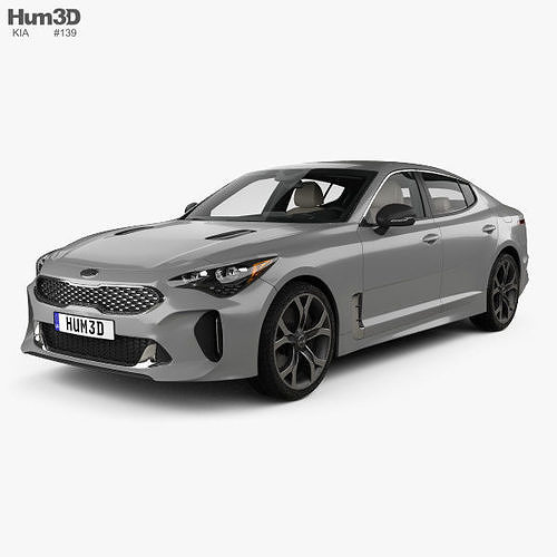 Kia Stinger GT with HQ interior and Engine 2017 3D model