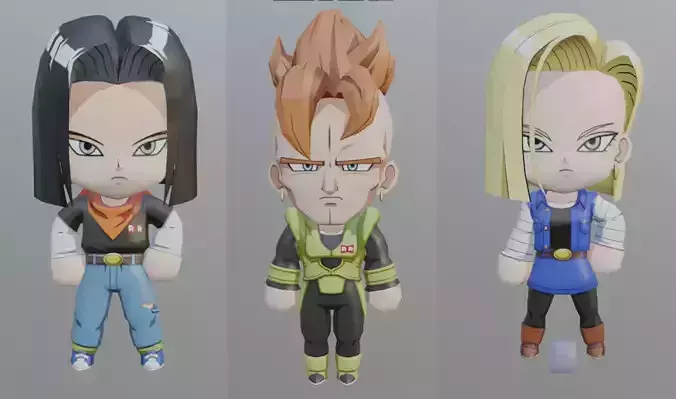 Android 16 - 17 and 18 chibi