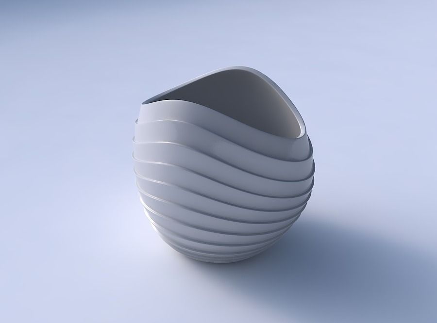 Bowl compressed 3 with horizontal layers 3D print model_3