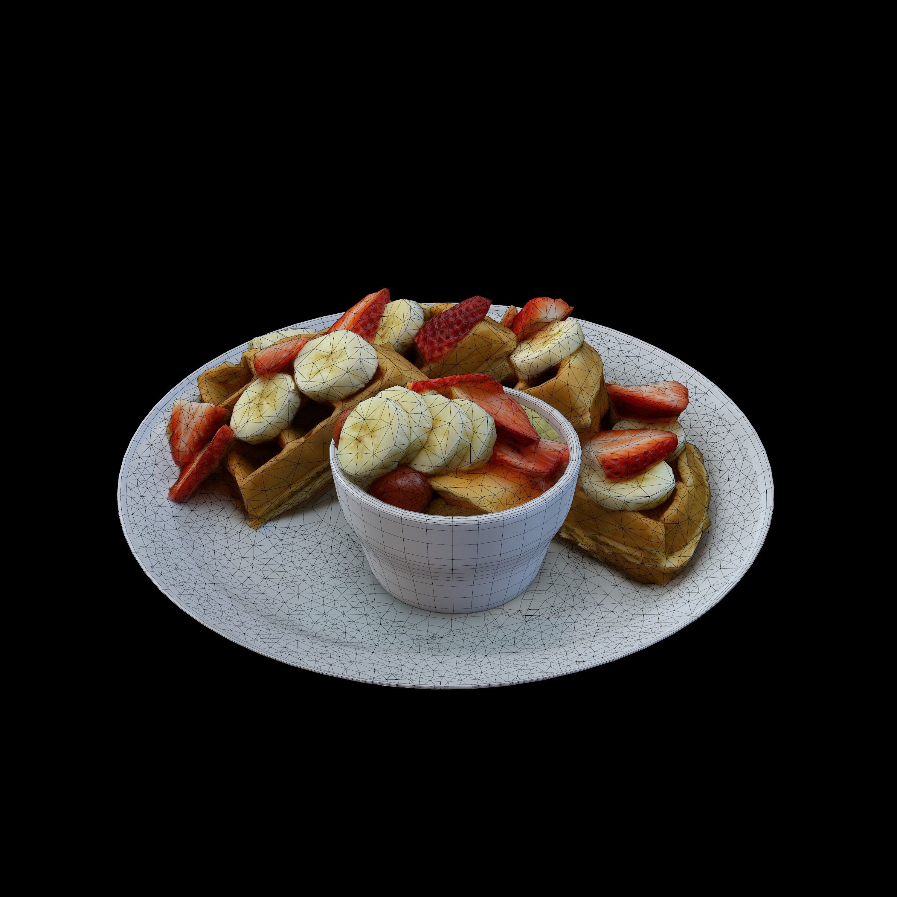 BELGIAN WAFFLE Low-poly 3D model_7