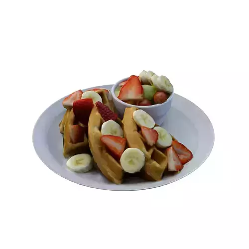 BELGIAN WAFFLE Low-poly 3D model