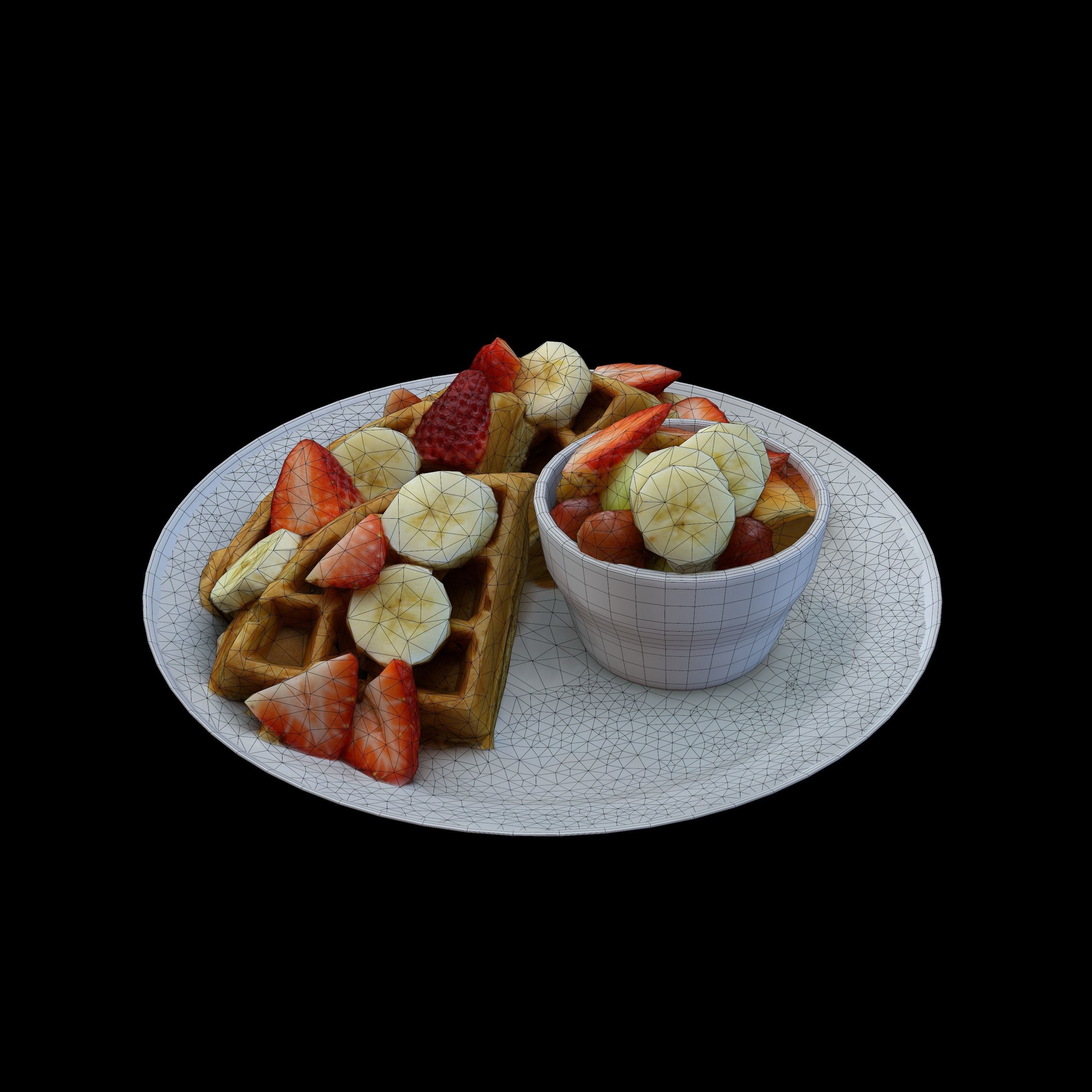 BELGIAN WAFFLE Low-poly 3D model_6