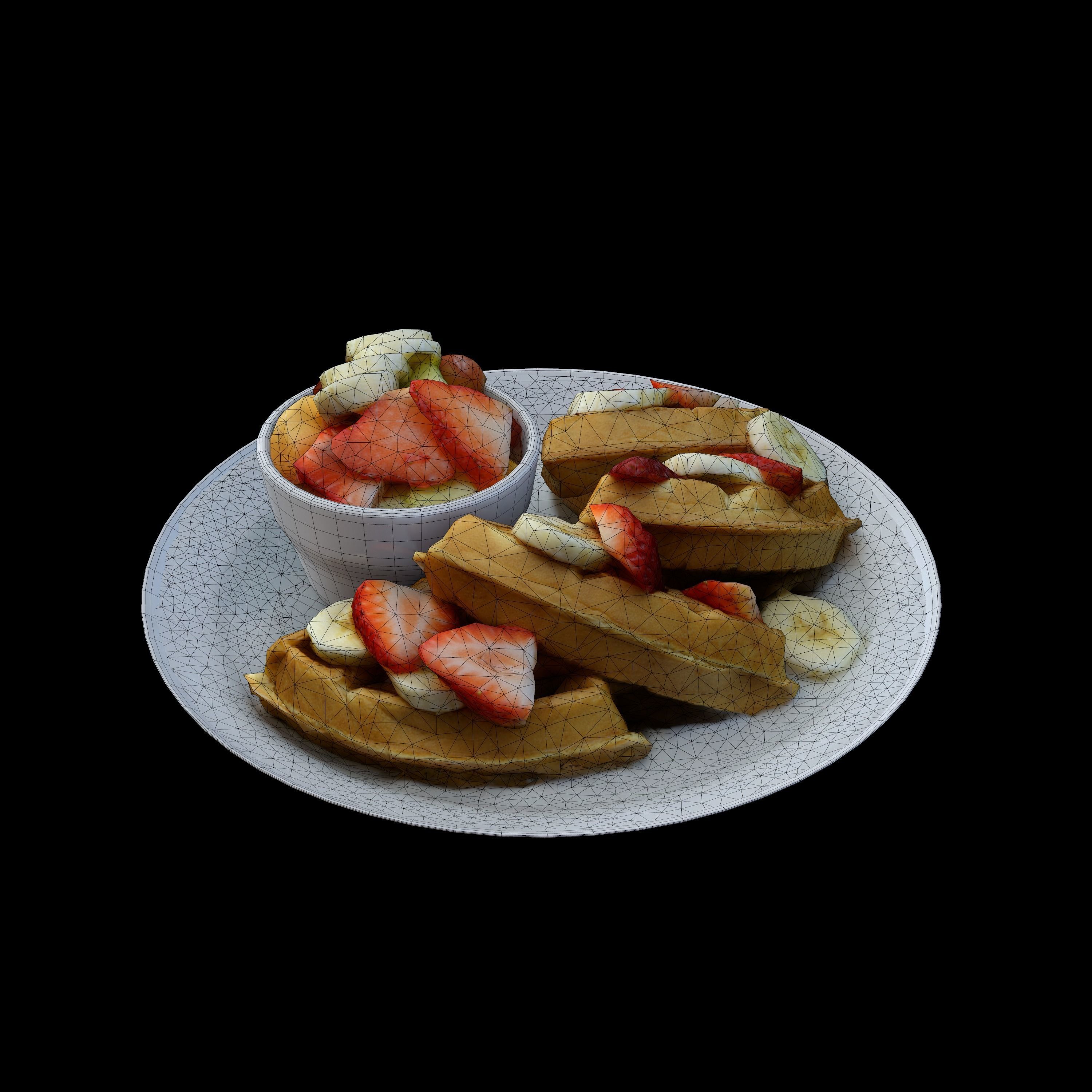 BELGIAN WAFFLE Low-poly 3D model_8
